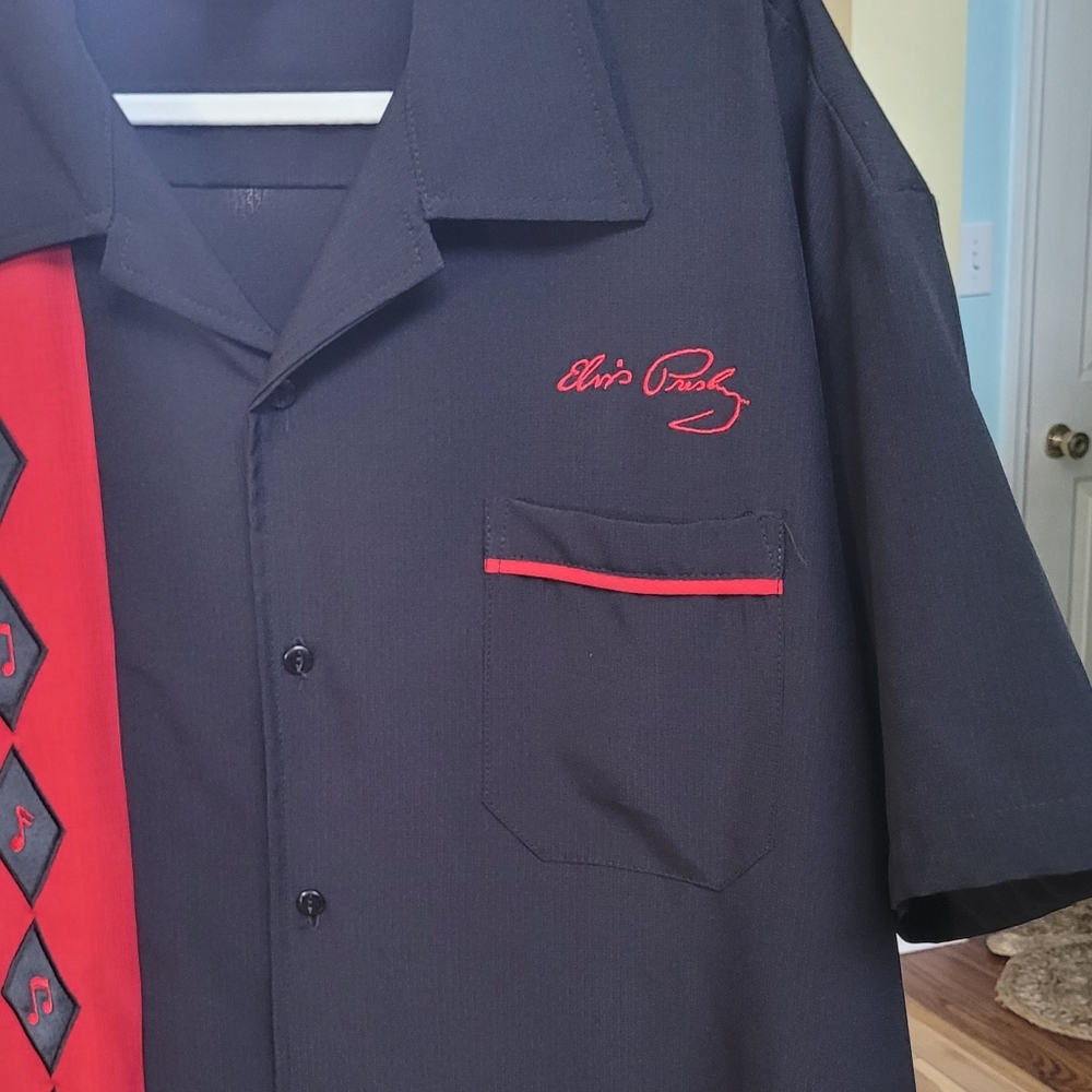 ELVIS PRESLEY DIAMOND NOTES WOVEN SHIRT Men's Size 2X - Picture 2 of 6